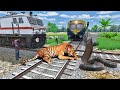 SNAKE &amp; TIGER VS TWO TRAINS - Stops the Train :--: Train Simulator