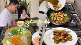 COOK WITH ME👩‍🍳[Chicken breast & Vegetables stir fry] Easy and delicious 😋