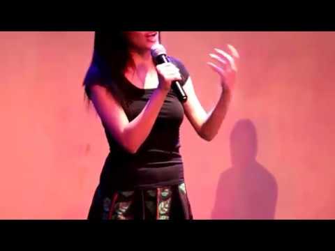 كلمة الفنانة والمخرجة ايرينى سمير للجمهور بعد تقديم عرض التعبير الحركى حكاية بشرية