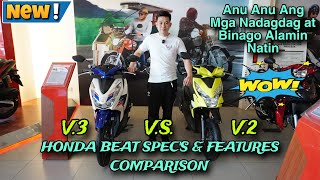 2024 HONDA BEAT V.3 & V.2 COMPARISON Anu Ang Mga Binago at idinagdag na Specs and Features Alamin