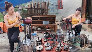 Genius girl repairs and assembles HONDA engine and wood winch for her aunt |Hue Mechanic by Huệ Mechanic 38,610 views 2 months ago 29 minutes