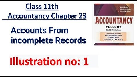 Accounts From incomplete Records Illustration no: 1 DK Goel