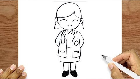 Doctor Drawing Easy Girl | How To Draw A Doctor Easy