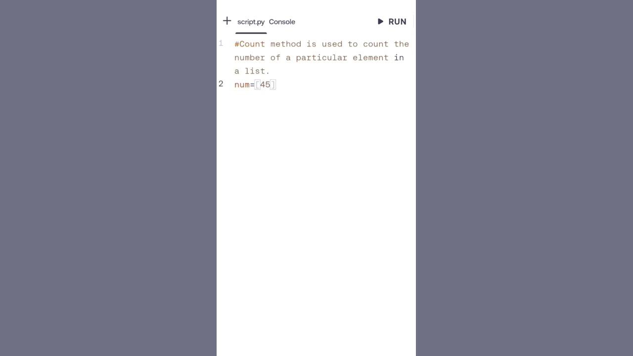 Count method in python #count method #list #python - YouTube