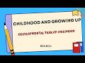 BEd| BCU| Developmental Tasks of Childhood #BEd #bcu #bedsyllabus #childhoodandgrowingup