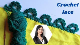 ? How to crochet for beginners dupptta lace border /edging lace