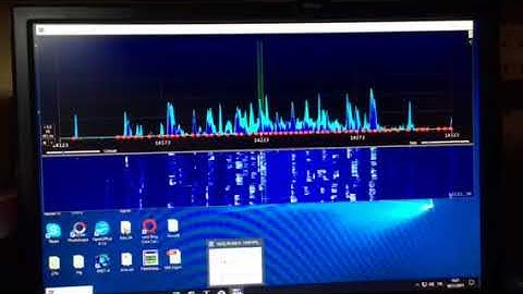Icom 7300 with N1MM software for big spectrum display
