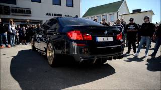 571WHP Straight piped BMW M5 F10 revving at GS Bildeler, Bud 2016