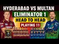 Hyderabad Kingsmen vs Multan Sultans Eliminator 1 PSL 2026 | Schedule, Venue, Time &amp; Probable 
