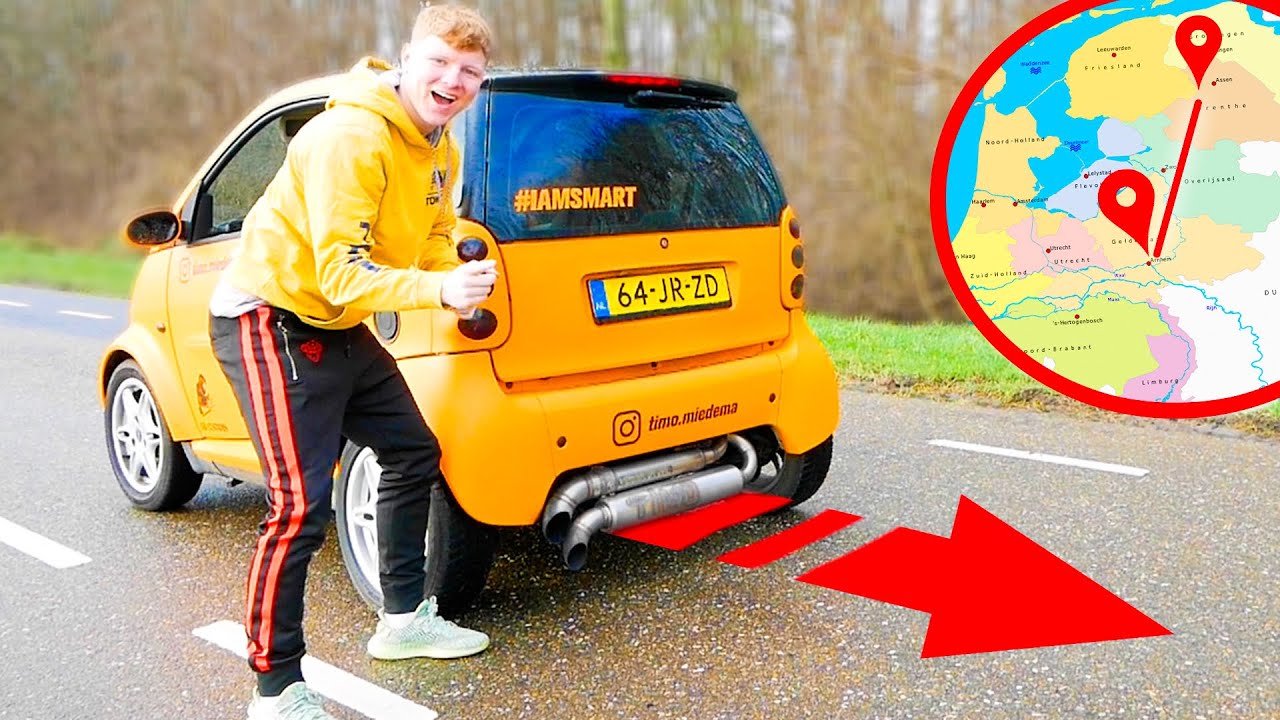 ACHTERUIT RIJDEN EN KIJKEN WAAR WIJ EINDIGEN! **CHALLENGE** - YouTube