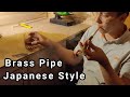 Handcrafted long brass pipe