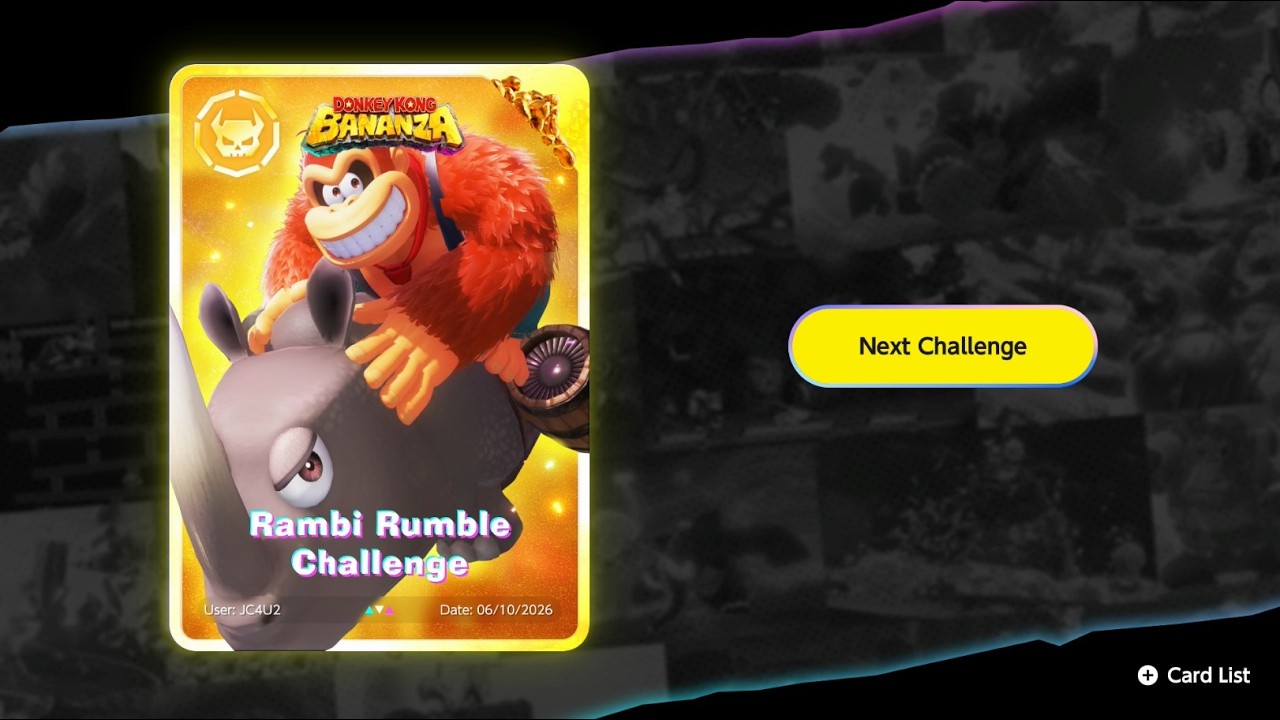 DK Challenge - Donkey Kong Bananza - Rambi Rumble Challenge (Rowdy Race ...