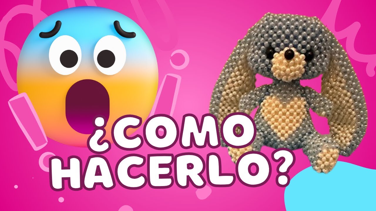 BRAZOS.  Como hacer un CONEJITO 3d en mostacilla.