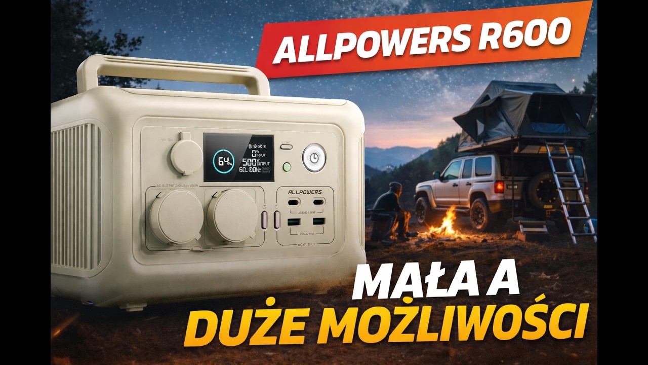 Bank energii stacja zasilania Allpowers R600 Mała-Tania-Mocna