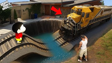 GTA V: Franklin Controlling Train To Save Shinchan And Doraemon In GTA 5 Telugu