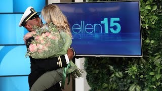 Ellen Reunites Superfan with Her Navy Boyfriend