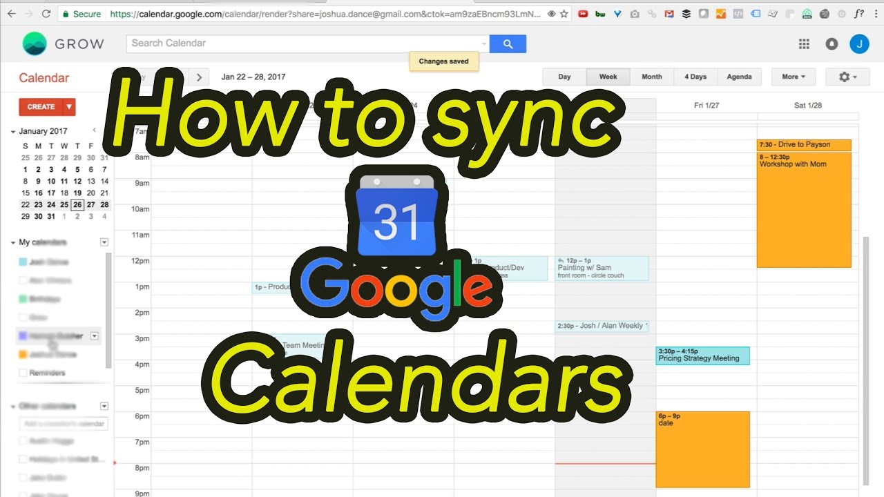 acalendar sync with google calendar