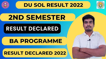 Du Sol BA Programme 2nd Semester Result Declared 2022 | How to Check result