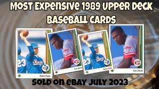 1989 Upper Deck Most Expensive eBay Sales Baseball Cards - July 2023