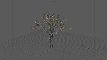 The wind blows leaves out of the tree - Maya 2018 (ncloth + nConstraint)