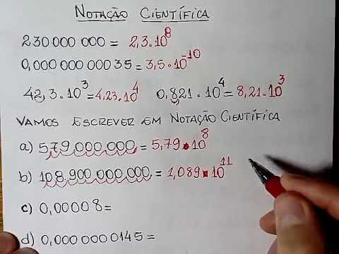 Explicação sobre a notação científica