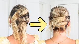 VIRAL EASY UPDO TRICK YOU NEED TO TRY! Medium & Long Hair Tutorial | Wedding Guest Hairstyle