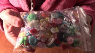 Asmr showing my craft  button collection (soft whisper, plastic bag crinkling) screenshot 4