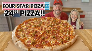 Only 1 in 20 Teams Win!! Four Star Pizza&#39;s 24-Inch Irish Pizza Challenge w/ Katina Eats Kilos!!