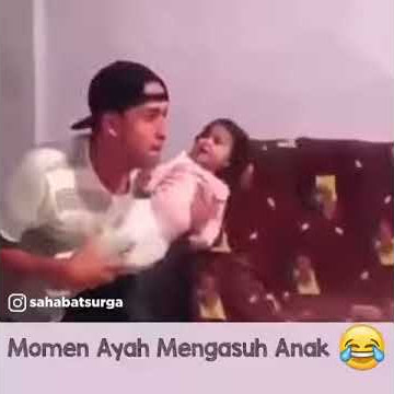 Video lucu, momen saat ayah jaga anak sendri