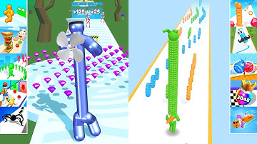 Satisfying Video Gameplay Tall Man Run, Long Neck Run All Levels Android,iOS Games