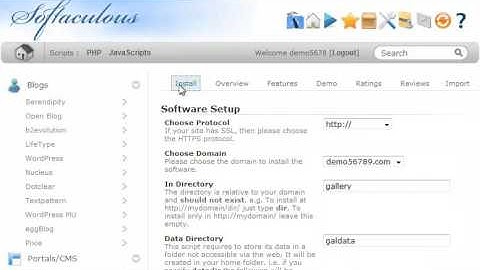 How to install ‪Gallery from ‪‎Softaculous‬