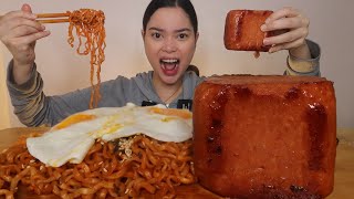 SAMYANG x2 FIRE NOODLE and SPAM TOCINO MUKBANG