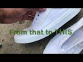 How to clean white vans / get YELLOW stains out