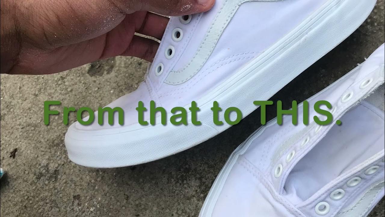 How to clean white vans / get YELLOW stains out YouTube