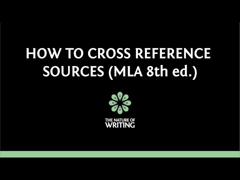 Hoe kan Cross Reference Sources (MLA, 8e editie)