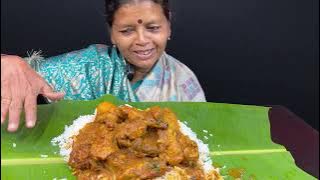 BIGBITES, EATING RICE WITH DESI MURGIR LAL JHOL. MASSAGE EATING SHOW।।