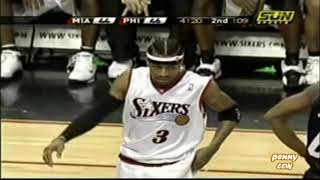 Dwyane Wade Soccer-like Tackles on Allen Iverson