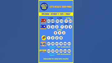PCSO 2D 3D 4D 6/45 6/58 Lotto Results Today 9PM Draw of October 17, 2025 #lottoresulttoday