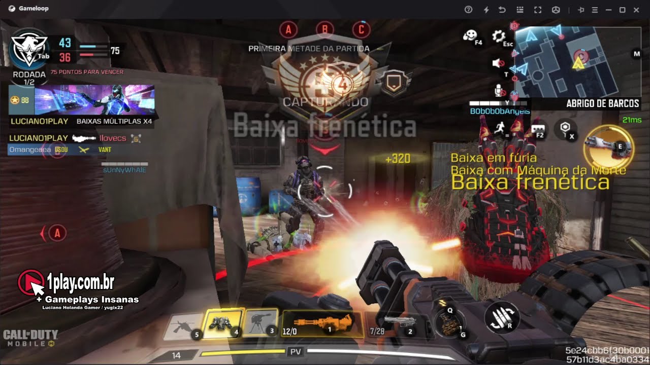 Call of Duty: Mobile! PARTIDA FRENÉTICA / MÁQUINA DA MORTE (HACKNEY YARD MAP) MJ 10X10 Dominação!