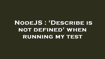 NodeJS : 