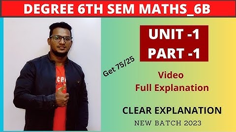 6TH SEM MATHS 6B UNIT 1 PART 1 l #shorttricks4u #6thsemester #maths #uma #latestvidoes