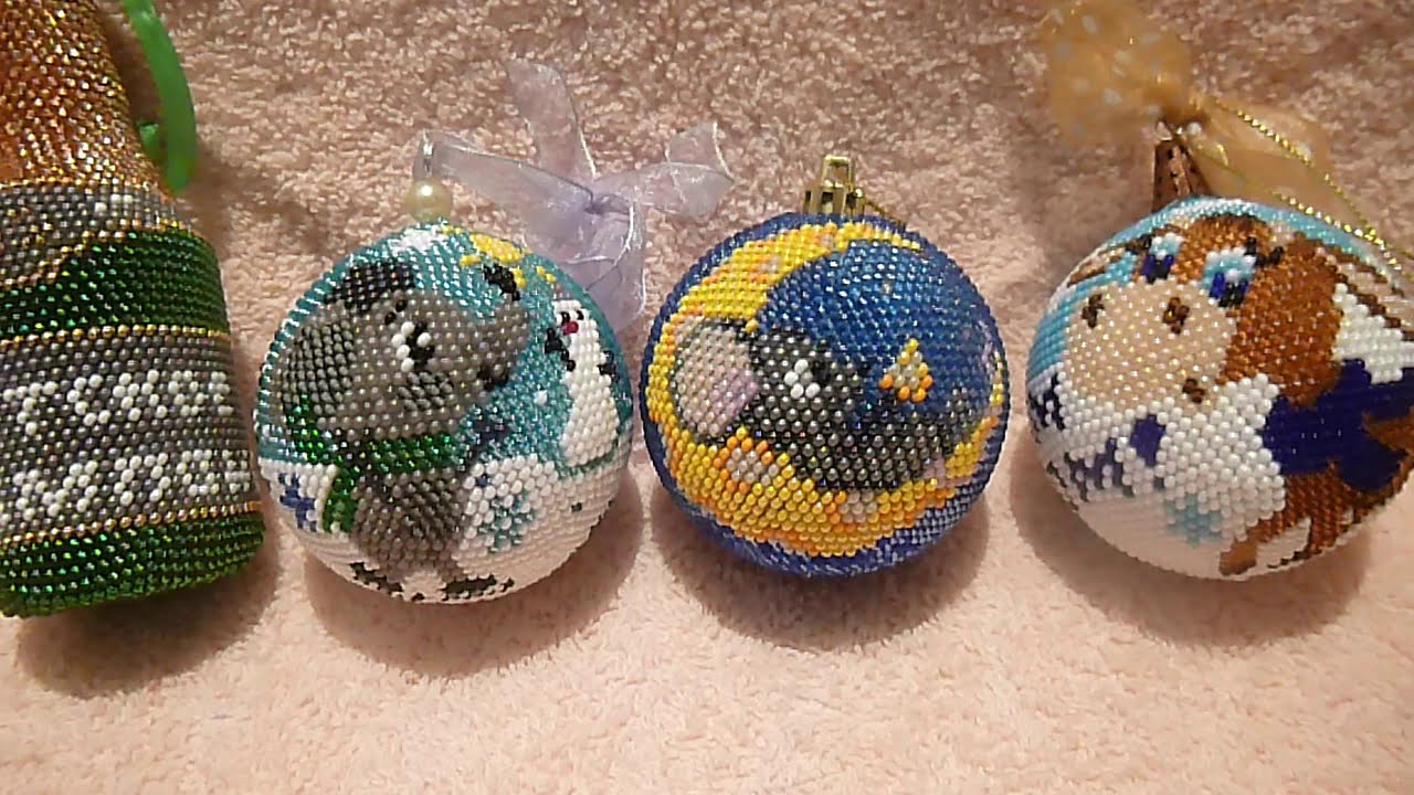 Игрушки на Новогоднюю ёлку из бисера