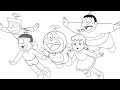 Doraemon and friends  coloring pages  doraemon 2