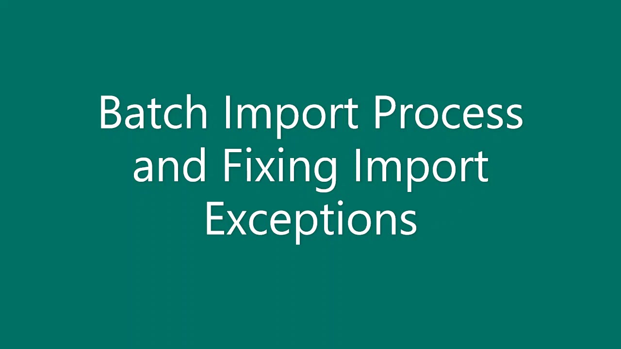 Video 5 Course Providers: Batch Import and Exceptions - YouTube