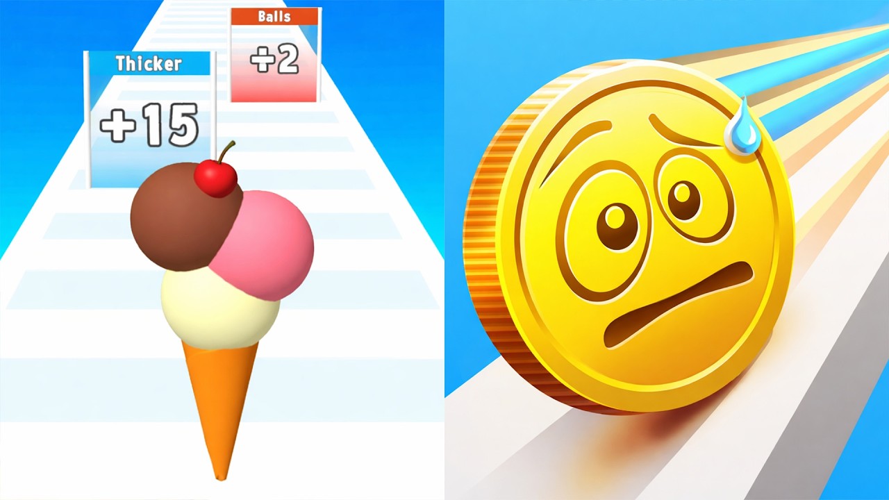 Ice Cream Rush vs Coin Rush - Full Levels Speedrun Gameplay (Android & iOS)