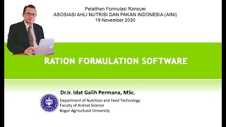 Feed Formulation Software -  AINI Seminar screenshot 2