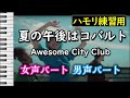 夏の午後はコバルト/Awesome City Club(ハモリ練習用) 歌詞付き音程バー有り