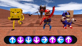 Nightmare capnap jumpcare all 3d sanic clones meme in maze sanbox