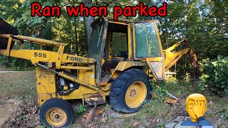 Recovery mission of an old Ford 555 loader backhoe, will it start or will we haul it off for scrap