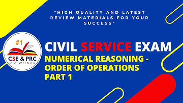 Civil Service Exam Drill for 2024 (NUMERICAL REASONING Order of Operation Part 1)